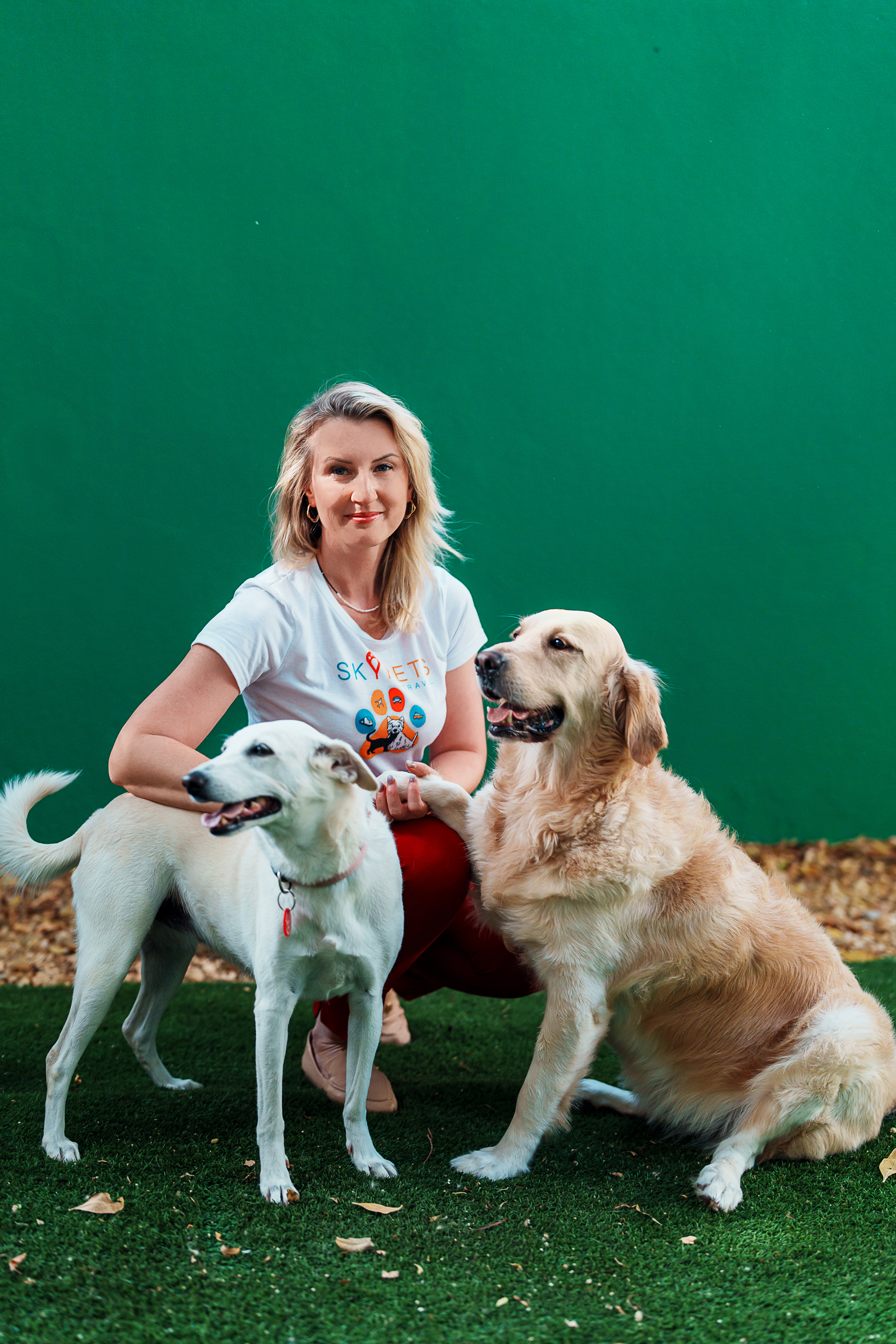 Tatiana with two dogs